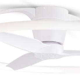 Ventilador Nepal Mantra - Blanco Motor DC Luz LED Ø105cm.