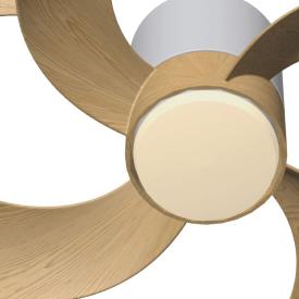 Ventilador Rose Mantra - Blanco Madera Motor DC Luz LED Ø65cm.