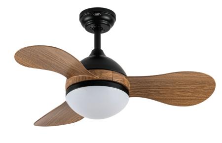 Ventilador Solido Negro Madera Fabrilamp - Motor DC Ø90cm