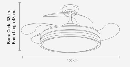 Ventilador Calima Blanco MIMAX Motor DC Ø48-108cm LED