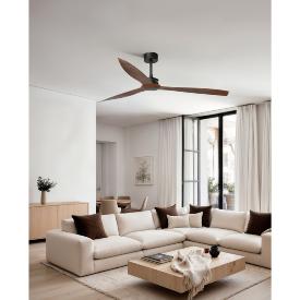 Ventilador Just Fan negro madera FARO. 178cm Ø