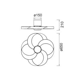 Ventilador Rose Mantra - Blanco Motor DC Luz LED Ø65cm.