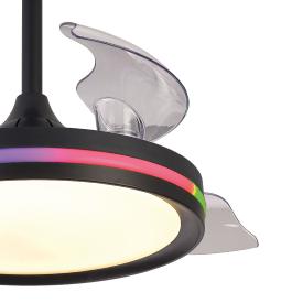 Ventilador North Mini Mantra - Negro RGB Motor DC Luz LED Ø43-91cm.