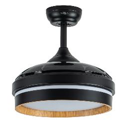 Ventilador Nalon Mini Fabrilamp Negro Madera Oscura - Motor DC Ø91cm