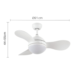 Ventilador Solido Blanco Fabrilamp - Motor DC Ø90cm