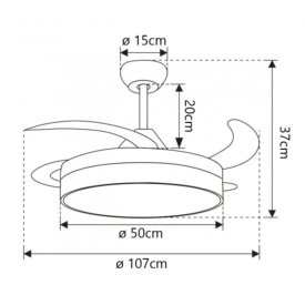 Ventilador Vic Alemar - Aspas retractiles Ø50-107cm