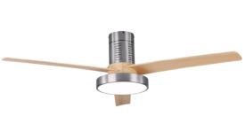 Ventilador Pax Niquel/Haya Fabrilamp - Motor DC, luz LED Ø139cm