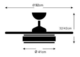 Ventilador Retractil Melody-S Blanco P&B - Motor DC. 41-92cmØ.