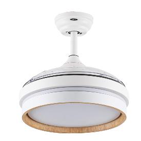 Ventilador Nalon Mini Fabrilamp Blanco Madera - Motor DC Ø91cm