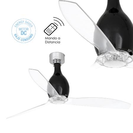 Ventilador Mini Eterfan FARO DC negro 128cm.Ø