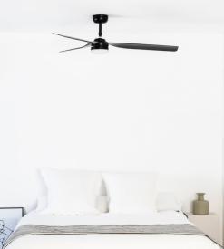 Ventilador Punt FARO Negro con luz LED 130cm.Ø