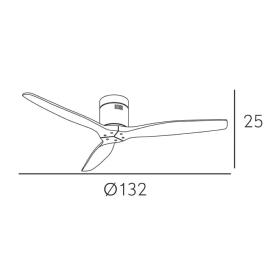 Ventilador Aguilon Niquel Fabrilamp - Motor DC Ø132cm