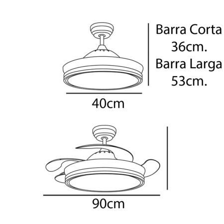 ventilador de techo calima mimax medidas