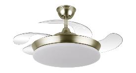 Ventilador Tridente Mini Fabrilamp Cuero - Motor DC Ø91cm