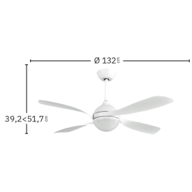 Ventilador Livorno Blanco Haya Fabrilamp - Motor DC Ø132cm