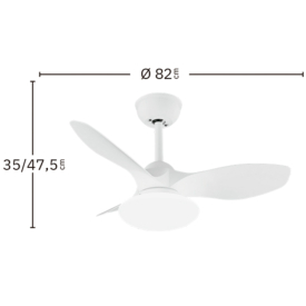 Ventilador Paramo Blanco Fabrilamp - Motor DC Ø82cm