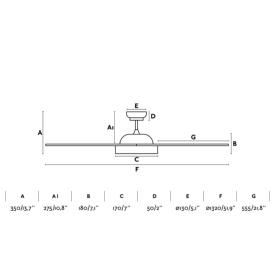 Ventilador Polaris FARO con luz LED 132cm.Ø