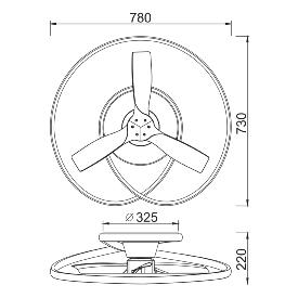 Ventilador Ocean Mantra - Negro Motor DC Luz LED Ø73cm.