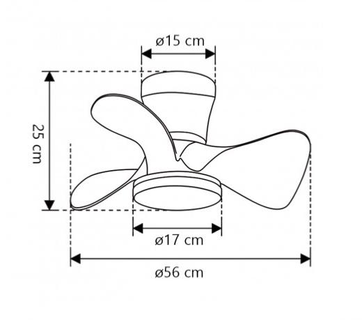 ventilador de techo Siux Alemar - Medidas