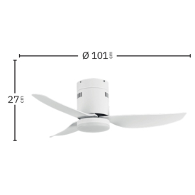 Ventilador Borax Blanco Fabrilamp - Motor DC Ø101cm