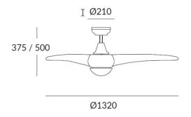 Ventilador Helix Blanco FORLIGHT Motor DC Ø132cm