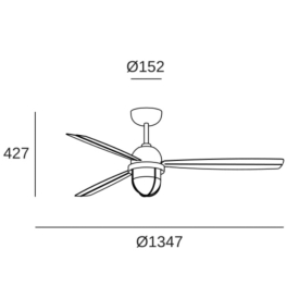 Ventilador MARINER Negro - Forlight. Luz LED Ø135cm