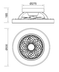 Ventilador MINI TIBET Negro - Mantra. Luz LED Ø53cm