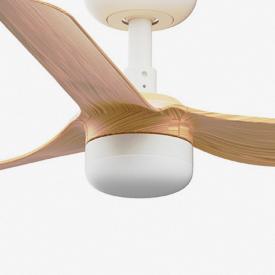 Ventilador Punt Mini FARO Blanco Madera con luz LED 90cm.Ø