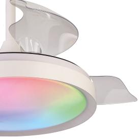 Ventilador Siberia Mini Mantra - Blanco RGB Motor DC Luz LED Ø45-91cm.