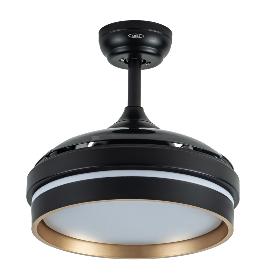 Ventilador Nalon Mini Fabrilamp Negro Oro - Motor DC Ø91cm