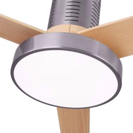 Ventilador Pax Niquel/Haya Fabrilamp - Motor DC, luz LED Ø139cm