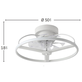 Ventilador BORA Blanco Fabrilamp - Motor DC Ø50cm