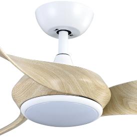 Ventilador Cerdeña Blanco Haya Fabrilamp - Motor DC Ø132cm