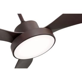 Ventilador Hayate Marron Fabrilamp - Motor DC, luz LED Ø120cm