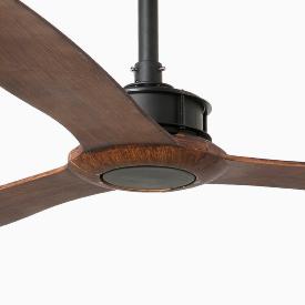 Ventilador Just Fan negro madera FARO. 178cm Ø