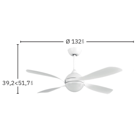 Ventilador Livorno Negro Roble Fabrilamp - Motor DC Ø132cm