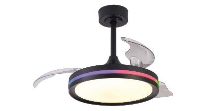 Ventilador North Mini Mantra - Negro RGB Motor DC Luz LED Ø43-91cm.