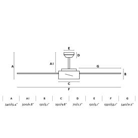 Ventilador Hydra FARO - Blanco Motor DC. luz LED 133cm. Ø