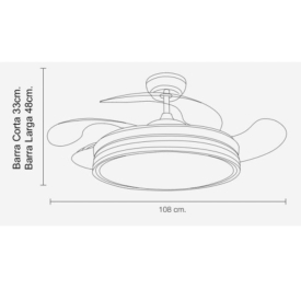 Ventilador Calima Oro Envejecido MIMAX Motor DC Ø48-108cm LED