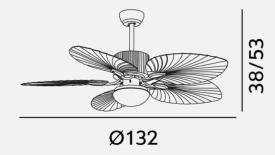 Ventilador COLLA Negro Fabrilamp - Motor DC Ø132cm