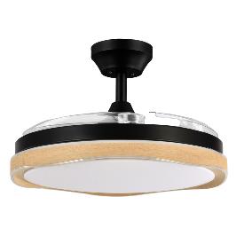 Ventilador Blondi Negro Madera Fabrilamp - Motor DC Ø107cm