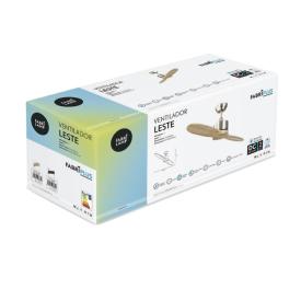 Ventilador Leste Oro Envejecido Roble Fabrilamp - Motor DC Ø132cm