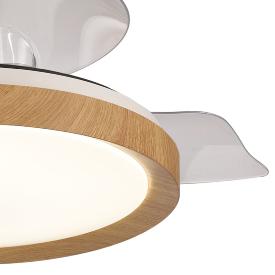 Ventilador Mistral Mini Mantra - Blanco Madera Motor DC Luz LED Ø45-91cm.