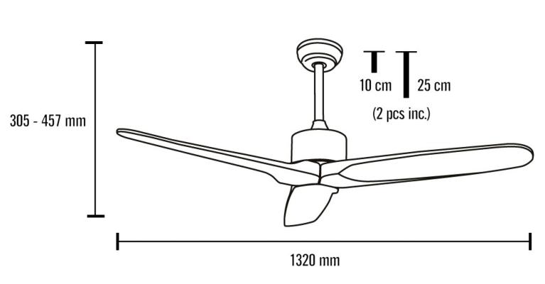 medidas ventilador Etesian Mimax