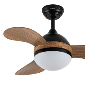 Ventilador Solido Negro Madera Fabrilamp - Motor DC Ø90cm