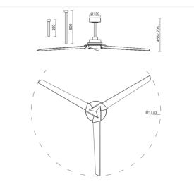 Ventilador de exterior Brisa Mantra - Blanco DC LED Ø177cm.