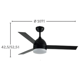 Ventilador Legio Niquel Fabrilamp - Motor DC Ø107cm