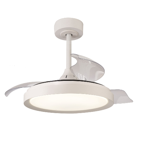 Ventilador Mistral Mini Mantra - Blanco Motor DC Luz LED Ø45-91cm.