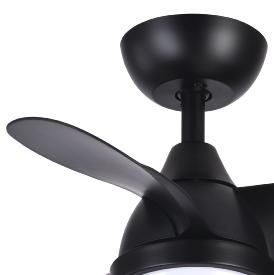 Ventilador PIRDO Negro Fabrilamp - Motor DC. 60cm Ø. Luz LED