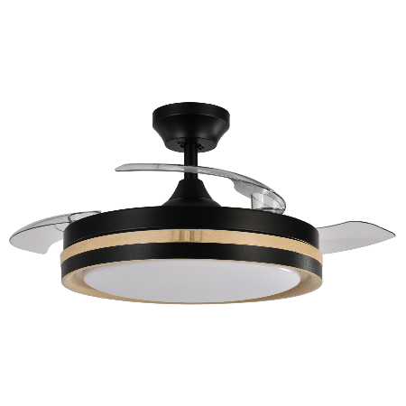 Ventilador Viper Fabrilamp Negro Madera - Motor DC Ø107cm